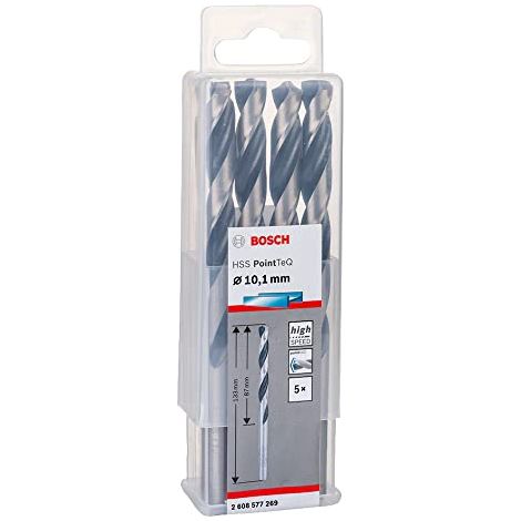 Trapano a spirale in metallo HSS PointTeQ, DIN 338, 10,1 mm, confezione da 5 pezzi