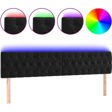 Maison Exclusive - Cabecero con LED de terciopelo negro 180x7x78/ (1/5)