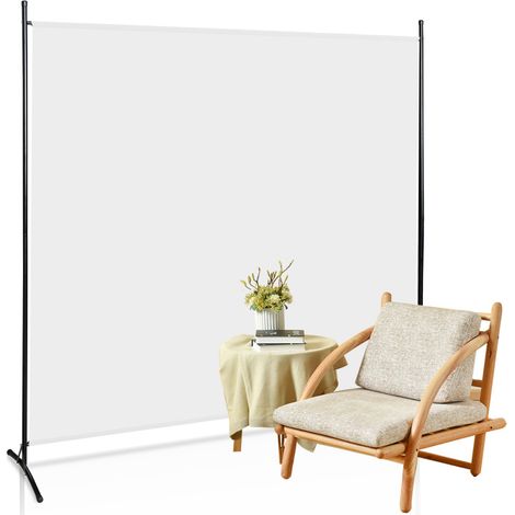 SWANEW Paravent Spanish Wall Room Partition Outdoor 1 Compartment Room Divisore Room Separator Beige (1/4)