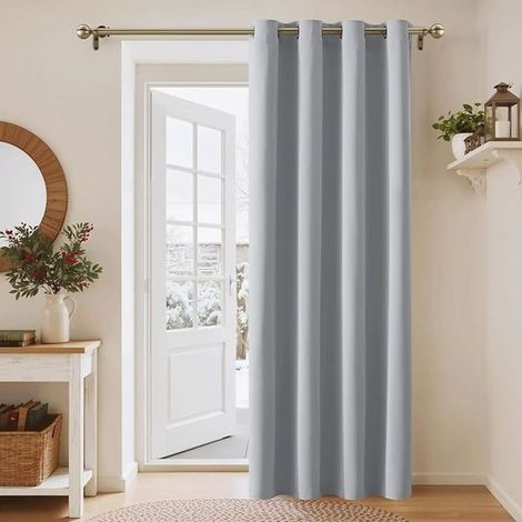 1 Verdunkelungsvorhang, wärmeisolierend, silbergrau, 140 x 240 cm, für Wohnzimmerfenster oder -tür (1/5)