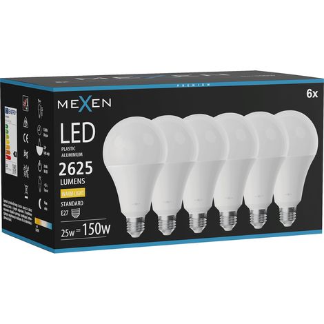 Mexen Nova 6x Ampoule LED E27, A95, 25W, Chaud - 3000K, 2625 lm - L100-E27-2530-01x06 (1/3)