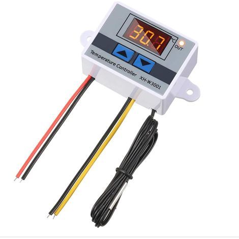1 Pièce Module de contrôleur de température LED numérique AC 110V220V,Interrupteur de Thermostat W3001 avec sonde étanche,Thermostat de Refroidissement programmable de50℃ à 110℃ (1/4)