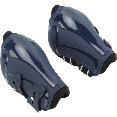 Guêtres de soutien pour chevaux en néoprène PU, protections pour les jambes des chevaux, pour l'équitation, le saut d'obstacles et l'entraînement, bleu marine, pour les postérieurs, taille L (1/5)