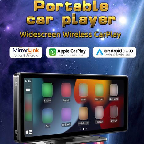 9,3-Zoll-Autoradio mit MP5-Player, Bluetooth-Freisprecheinrichtung, FM-Radio, Unterstützung für CarPlay, Android Auto, Phone Link, Rückfahrassistent, U-Disk-/TF-Kartensteckplatz mit verstellbarem Stän (1/5)