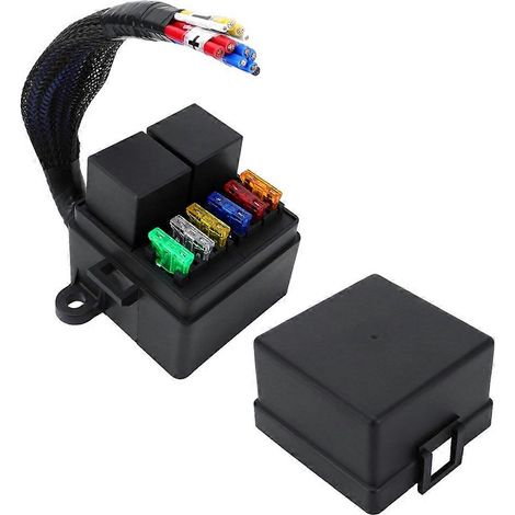 Kit de boîte à fusibles et relais étanche universel compatible avec les automobiles, les camions et les navires, avec dispositif de pré-câblage. (1/5)