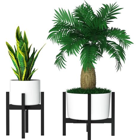 APEX 20-35cm Support De Plantes Réglable En Métal Noir, Moderne Support De Fleurs Midcentury Pour Plantes En Pot d'Intérieur Et d'Extérieur, Pour Coin Chambre, Balcon, Terrasse, Patio (1/5)