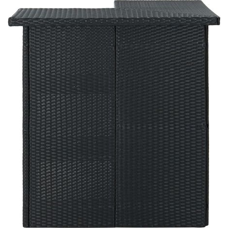 INLIFE Table d'angle de bar Noir 100x50x105 cm Résine tressée (1/5)