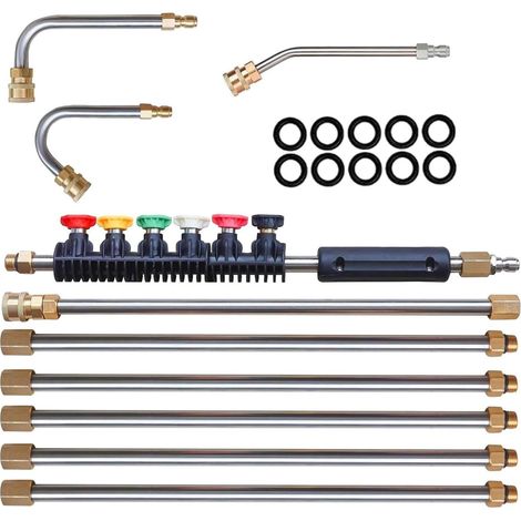 Tige d'extension pour le nettoyage des gouttières, outils de nettoyage des gouttières du sol,Ensemble de nettoyage des gouttières - Tige d'extension de nettoyage de gouttière 4000PSI eur (1/5)
