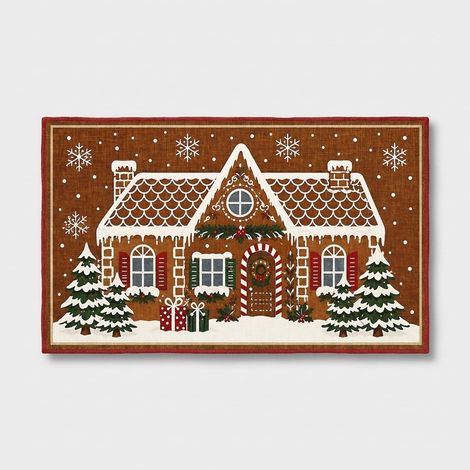 Paillasson de Noël lavable antidérapant 60x100 cm Karamell (1/3)