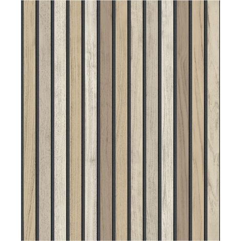 Ugepa Illusion Natural Realistic Wooden Slats Paste The Wall Wallpaper Vinyl (1/4)