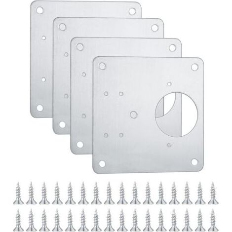 Pcs Charnières Supports De Réparation, Charnières En Acier Inoxydable Plaques De Réparation Avec Trous, Placards De Cuisine Armoires Portes Charnières Fixation Plate Assemblage Plaques De Réparation B (1/5)