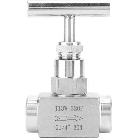 Stainless Steel BSPP Female Thread Straight Needle Valve for Water Transmission(1/4in) (1/5)