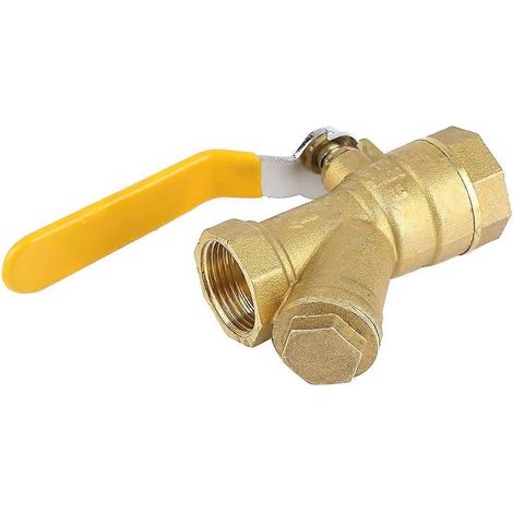 Y-förmiger Messing-Siebfilter-Kugelhahn mit 3/4"-BSPP-Innengewinde für Wasser und Erdgas