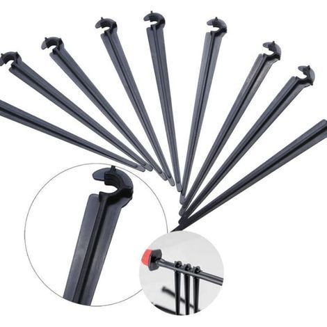 100 Pièces piquets poCpo Support de tiges fixes,Tuyau Fixe Potence Support,Plastique Outil de Jardinage,pour 4 / 7mm Goutte à Goutte Tubes Tuyau Arrosage Irrigation Jardin (1/5)