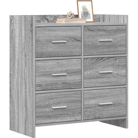 Credenza Madia Buffet Sonoma grigio 75 x 33 x 80 cm Legno ingegnerizzato CDS39896 (1/5)