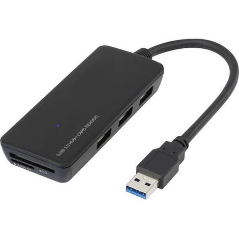 [NEUWERTIG] B-Ware Renkforce   3 Port Usb 3.0 Hub Eingebautem Sd Kartenleser Usb Hub Multiplikator