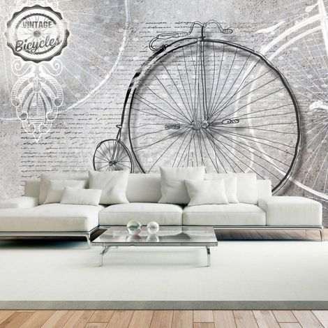 Papier Peint "Vintage Bicycles Black & White" 280 x 400 cm (1/2)