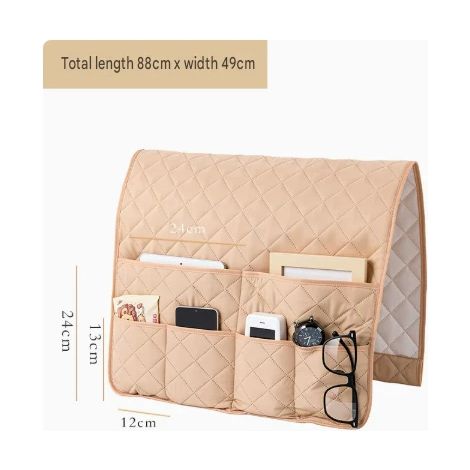 Panier de rangement large pour accoudoir de canapé, sac de rangement suspendu pour télécommandes, idéal pour canapé et lit, sac de rangement pour téléphones.