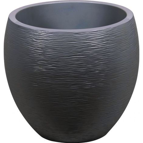 Pot plastique egg graphit ø 50 / 27 x h  45 cm gris anthracite 46