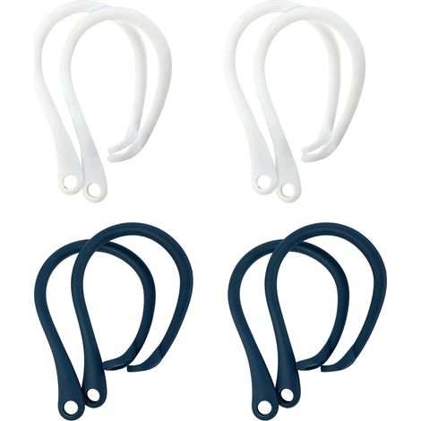 Crochets d'Oreille - 4 Paires - TPU Souple - Maintien Anti-Chute Sport - Pour Écouteurs Bluetooth - Noir (1/5)