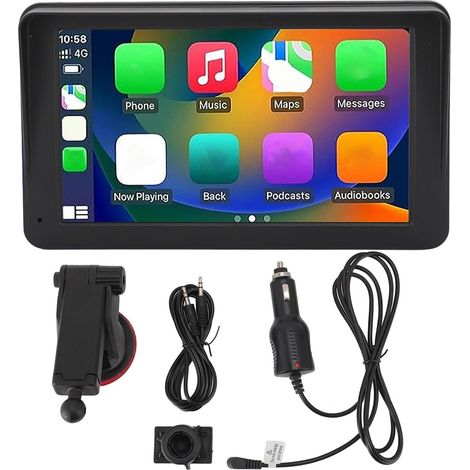 Stéréo de Voiture Double DIN sans Fil 7 Portable Bluetooth 5.3 Car Play Android Auto écran Tactile Multimédia Audio de Voiture Prise en Mirror Link Commande Vocale TF AUX (1/5)