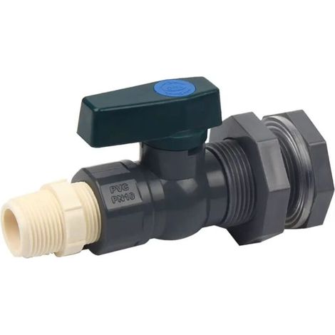 Connecteur Réservoirs d'eau en PVC Robinet Baril de pluie en PVC 3/4 Pouce avec Raccord de Cloison et Adaptateur de Tuyau(G 3/4) (1/5)