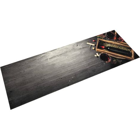 Elegante tapete de cocina rectangular 150 x 45 cm lavable a máquina antideslizante terciopelo azul 020056441 (1/5)