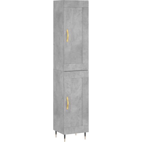 Maison Exclusive - Buffet haut Gris béton 34,5x34x180 cm Bois d'ingénierie (1/5)