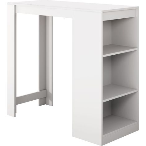 Table haute Pieds en métal 110x103x50cm Plateau de table Modèle Kyra Blanc & Sonoma (1/5)