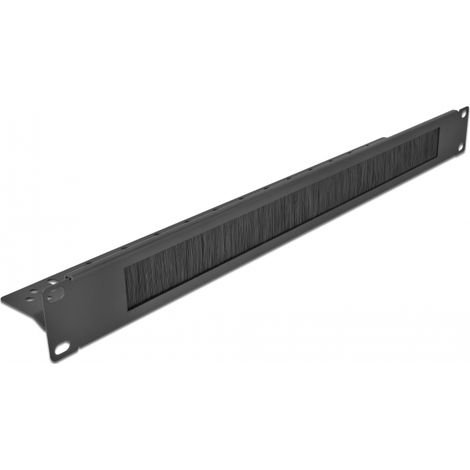 Delock Regleta de cepillos para la gestiÃ³n de cables de 19 con fijaciÃ³n de cables 1U negro
