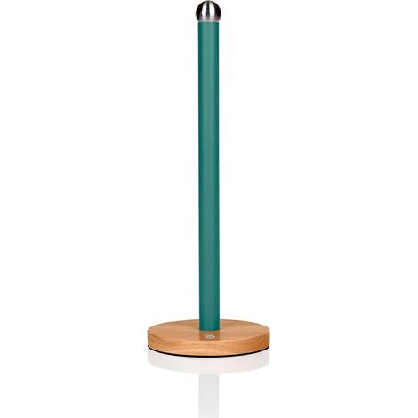SWAN Nordic Nordic Porta Rollos Papel Cocina, Eje Acero al Carbono Base Bambú, Diseño Moderno, Alta Calidad  Verde (1/5)