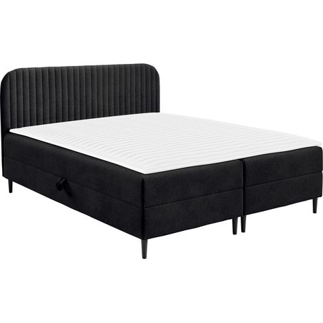 Lit boxspring Rivus, Coral 60, Double, Continental, 160x200, Tissu, Disponible, 162x205x91cm