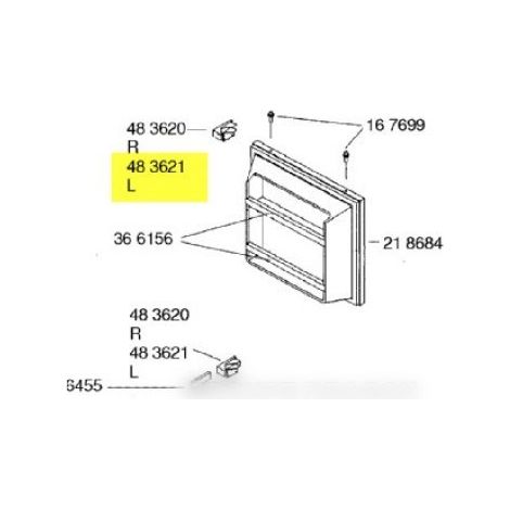 Chaniere de porte gauche pour Réfrigérateur, Congélateur GAGGENAU 483621 (1/2)