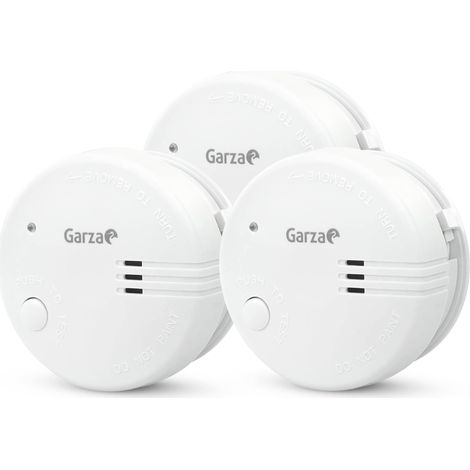 Garza Pack de 3 Detectores de Humo Mini para el Hogar con Alarma de Incendios de 85dB