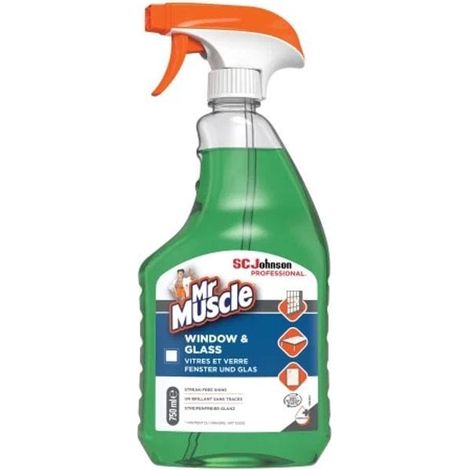 Mr. Muscle Window & Glass Cleaner by SC Johnson Professional, 750ml - Streak-Free Glass and Surface Cleaner