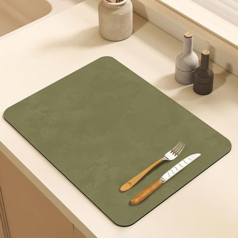 Tapis Egouttoir Vaisselle, Absorbant Vaisselle pour Comptoirs de Restaurant Cuisine Bar Café, Couleur Unie (Vert Matcha,40x50x2,5cm) Vert Matcha 40x50x2,5cm'Vert Matcha 40x50x2,5cm'Vert Matcha'40x50x2