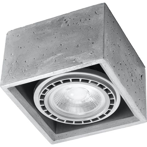 Deckenlampe Beton eckig B: 14 cm H: 9 cm klein für GU10 Aufputz Deckenspot Deckenleuchte (1/5)