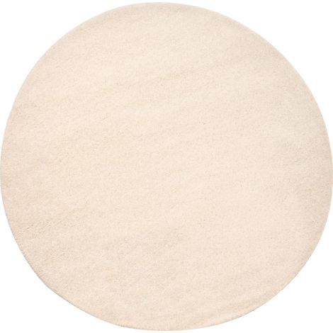Tappeto rotondo in lana tuftato a mano 140 cm bianco sporco Vasco