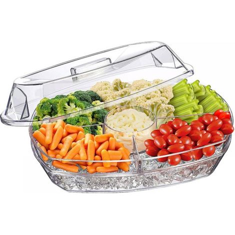 Plateau apéritif glacé pour fruits et légumes, plateau de réception de 38 cm (15 pouces) - 3 niveaux (1/5)