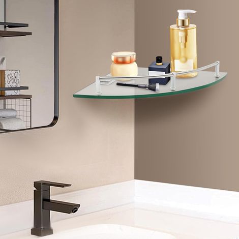 Badezimmerglashalter, 23,5 x 23,5 x 4 cm, Glashalter, Duschhalter, Badezubehör, Schlafzimmer, Schreibtisch