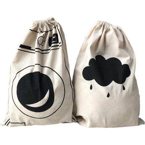 Bolsas de algodón y lino con cordón ajustable，2 unidades，60 x 80 cm，Bolsas para guardar ropa，Bolsas organizadoras，Bolsas con cordón ajustable (1/5)