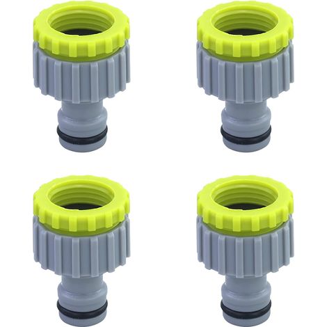 Adaptateur Robinet 2-en-1 - 1/2 Pouces et 3/4 Pouces - Raccord ABS pour Tuyau d Arrosage 16 mm - Étanche Résistant Aux Intempéries - Pour Jardinage Lavage Auto Petit Système D Irrigation - 1 Pièce