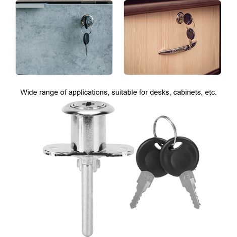 Serrure à came en alliage de Zinc, 4 pièces, pour tiroir, bureau, Triple armoire, accessoires de quincaillerie de bureau (1/5)