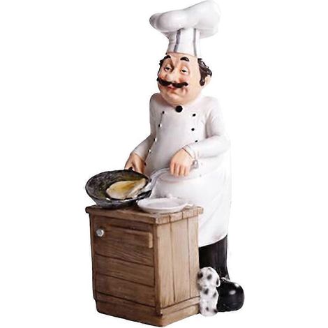 Figurines de cuisiniers, sculptures délicates en résine, statues décoratives pour la maison, la table, les étagères, la boulangerie, l'hôtel - Cuisine (Blanc)-14X23 cm-White