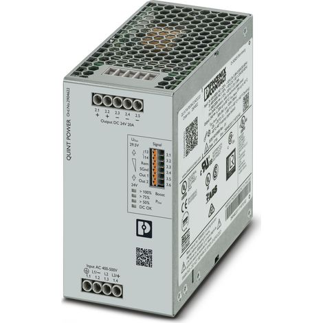Alimentation à découpage, Phoenix Contact, 2 sorties à 24  29.5V c.c. 20A ( Prix pour 1 )