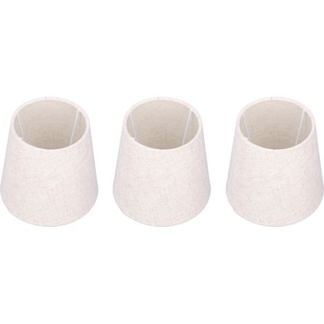 Lot de 3 abat-jour en lin 15 x 14 x 11 cm, style moderne, pour lustre, bougie ou applique murale. (1/5)