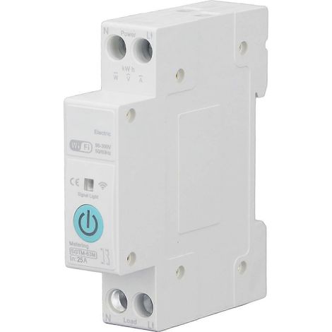 Intelligenter WLAN-Leistungsschalter mit Messfunktion, drahtloser Fernbedienung und Schutzschalter für den Heimgebrauch (DIN-Rail-Anschluss).