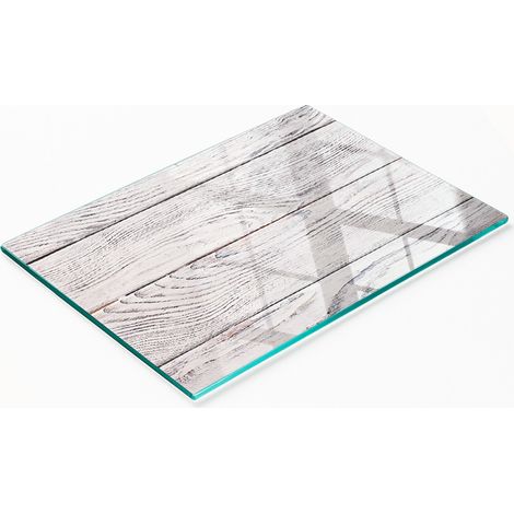 Tagliere da cucina decorativo in vetro con parete in legno 80x52 cm (1/5)