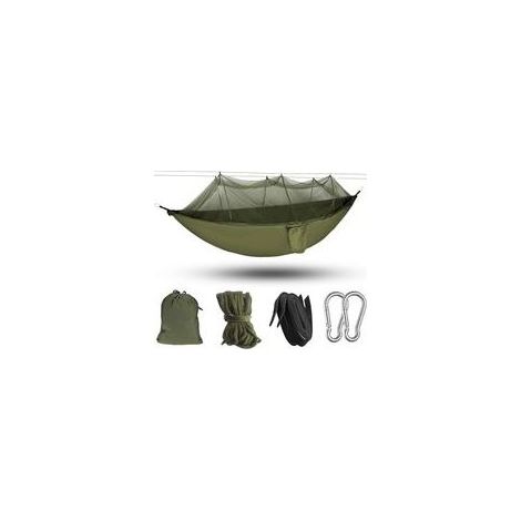 Hamac d'Extérieur avec Moustiquaire - Voyage Ultra Léger Nylon Parachute Séchage Rapide, Capacité 300 kg, 260 x 140 cm pour Camping Randonnée Jardin (1/5)