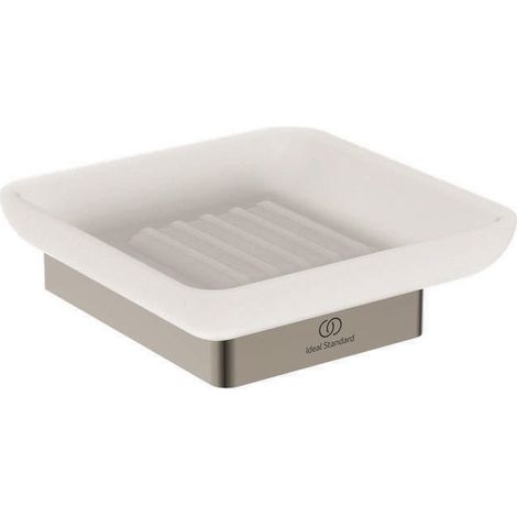 Porte-savon CONCA carré, avec support mural silver storm IDEAL STANDARD
